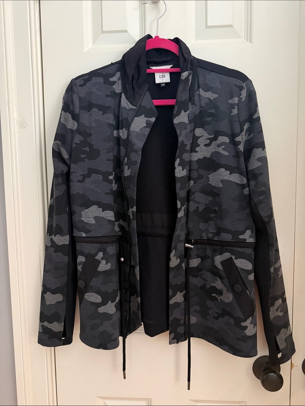 CAbi Black Jacket with Pink Trim